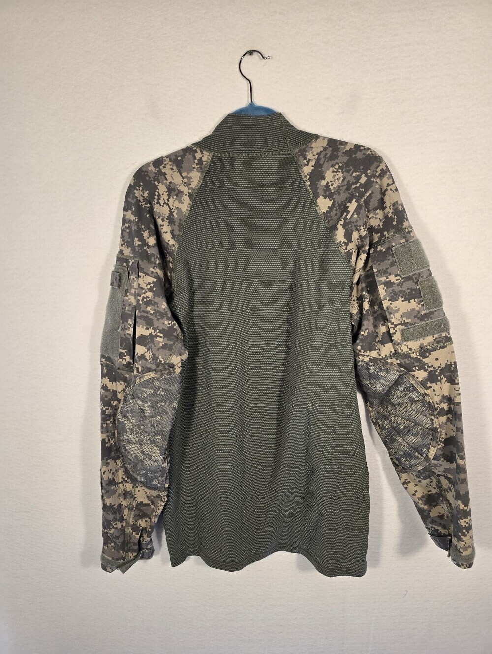 Army Combat Fr Tactical Green L Sleeve Stretch Elbow Pads Pockets Shirt. Mens XL - Picture 13 of 14